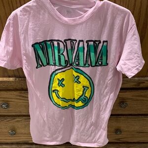 NIRVANA Pink and Green Kids Tee